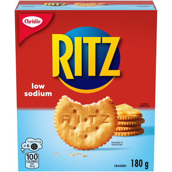 Christie RITZ Low Sodium Crackers, classic cracker is great for pairing, Eat on its own or topped 180 g, $2.38/100g