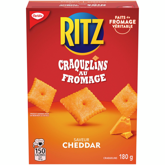 Christie Craquelins RITZ Cheese Nibs au cheddar, format en bouchées, craquelins croustillants au fromage 180 g, 2,78 $/100g