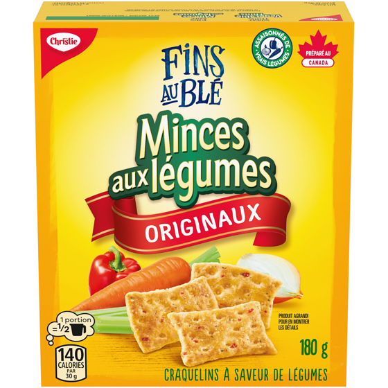 Christie Craquelins Fins au blé Minces au légumes 180 g, 2,38 $/100g