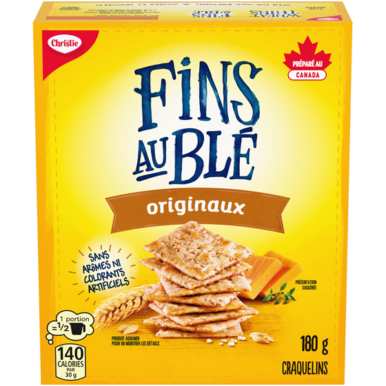 Christie Craquelins FINS AU BLÉ originaux, Cuits avec la bonté du blé 180 g, 2,38 $/100g