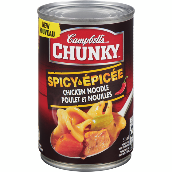 Campbell’s Chunky épicée soupe poulet et nouilles 515 ml, 0,63 $/100ml