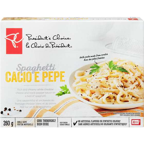 President's Choice Spaghetti Cacio E Pepe 260 g, $1.54/100g
