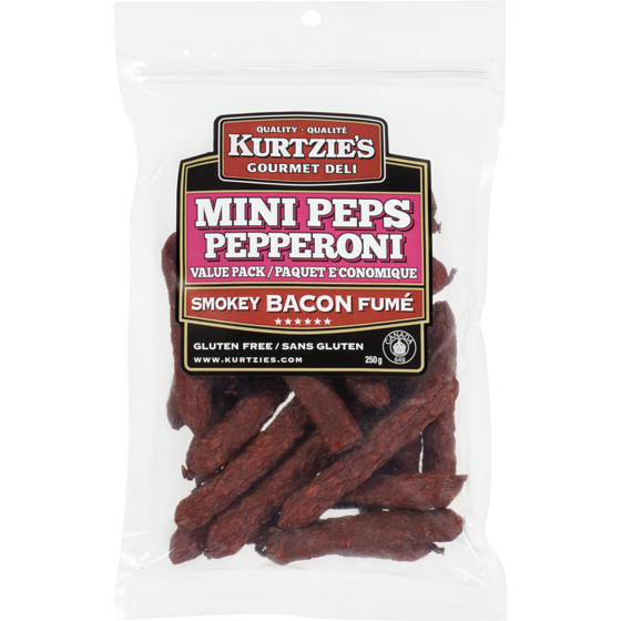 Great Canadian Meat Mini Pepperoni's Smokey Bacon Value Pack 225 g, $4.88/100g