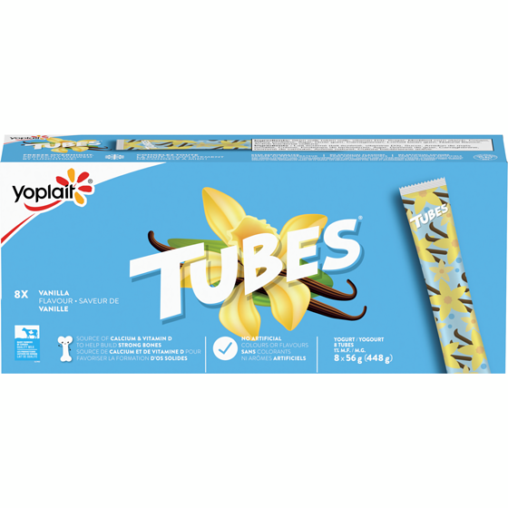 Yoplait Tubes Yogurt Vanilla Flavour 1% M.F. 448 g, $0.56/100g