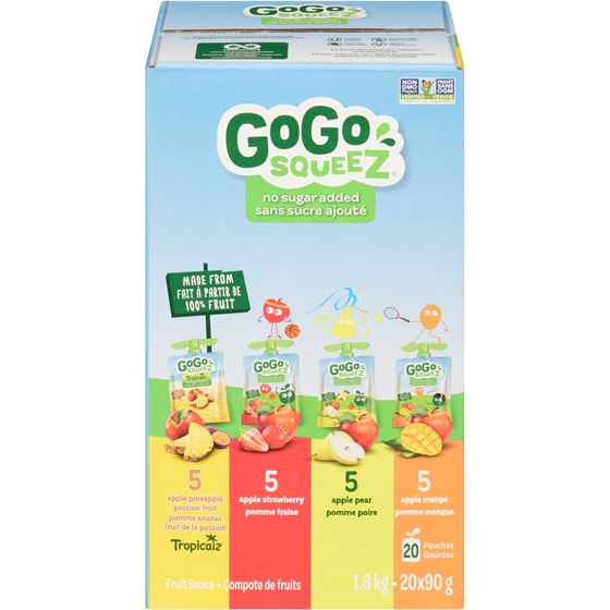 GoGo squeez Fruit Sauce Tropicalz, Apple Strawberry, Apple Pear, Apple Mango 20x90.0 g, $1.00/100g