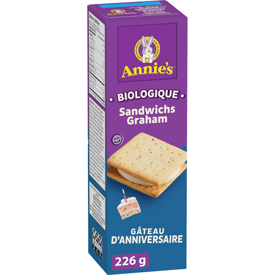 Annie's Sandwichs Graham Organique, Saveur Gâteau d'anniversaire 226 g, 4,20 $/100g