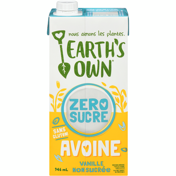 Earth’s Own Sans gluten Boisson à l’avoine Vanille Zéro sucre 946 ml, 0,35 $/100ml