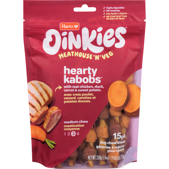 Hartz Oinkies gâteries à mâcher pour chiens mastication moyenne 210 g, 8,09 $/100g