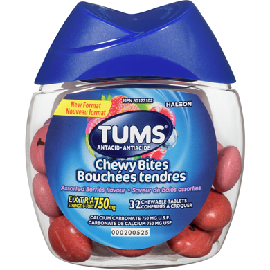 Tums Bouchées Tendres Baies Assorties 32 ea, 0,19 $/1ch