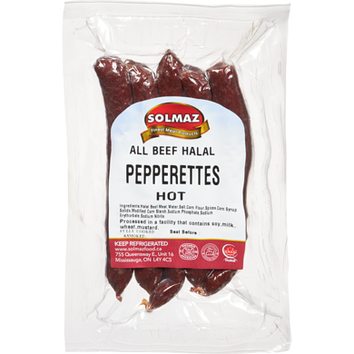 Solmaz Pepperettes Hot 200 g, $4.00/100g