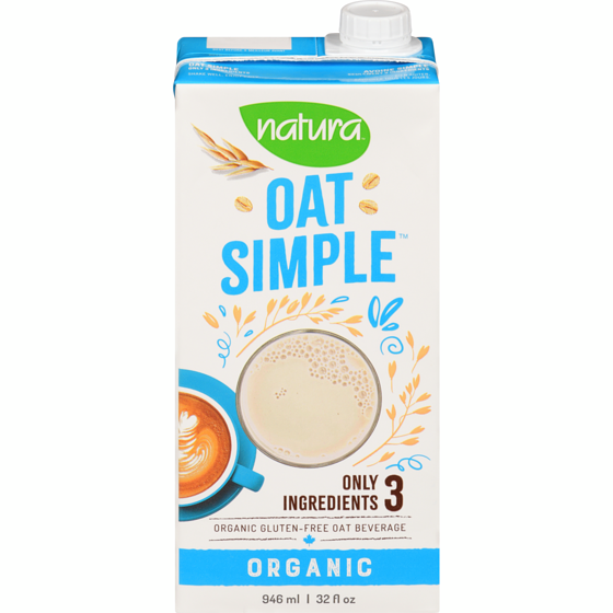 Natura Oat Simple organic gluten-free oat beverage 946 ml, $0.42/100ml