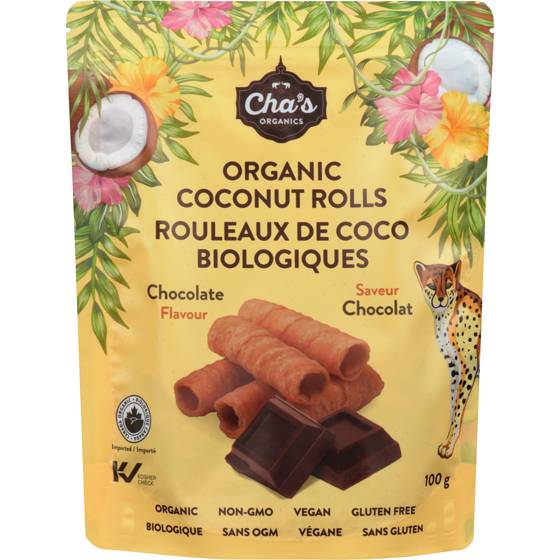Cha's Organics Organic Coconut Rolls Chocolate Flavour 100 g, $8.49/100g