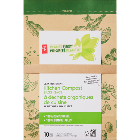 President's Choice Planet First™ Kitchen Compost Bags 10 ea, $0.55/1ea