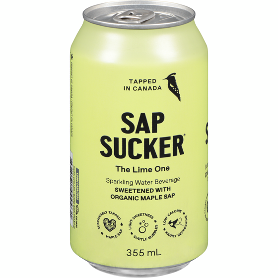 Sap Sucker Sparkling Water Beverage The Lime One 355 ml, $0.65/100ml