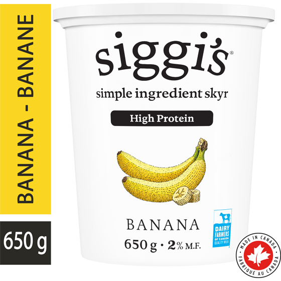 siggi's Banana Skyr Yogurt 2% 650 g, $1.15/100g