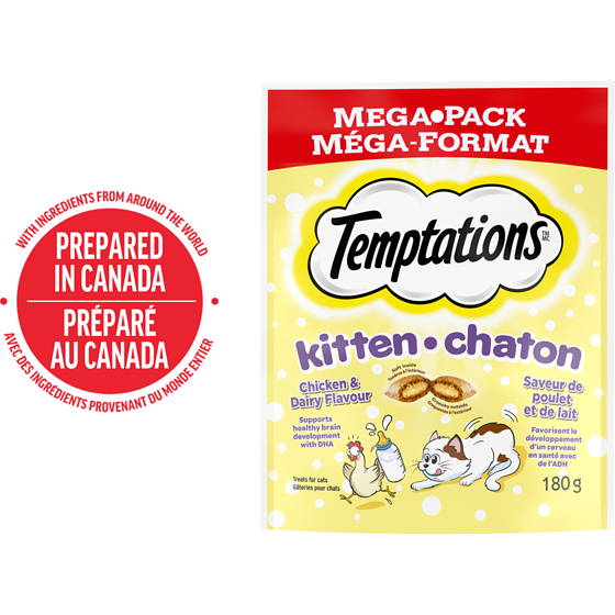 Temptations Gâteries pour chatons saveur de poulet et de lait 180 g, 1,94 $/100g
