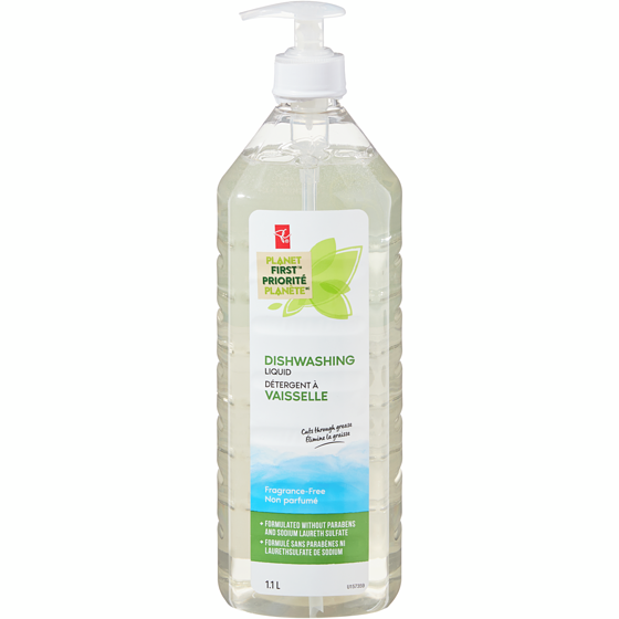 President's Choice Dishwashing Liquid, Fragrance-Free 1.1 l, $0.55/100ml