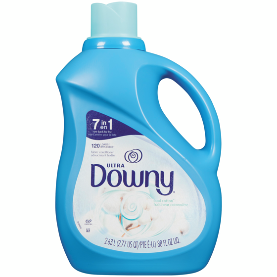 Downy Assouplissant textile liquide, parfum Fraîcheur cotonnière 2.63 l, 0,61 $/100ml