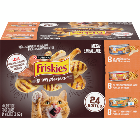 Purina Friskies Emballage Assorti Gravy Pleasers, Nourriture Humide pour Chats 3.744 kg, 0,64 $/100g