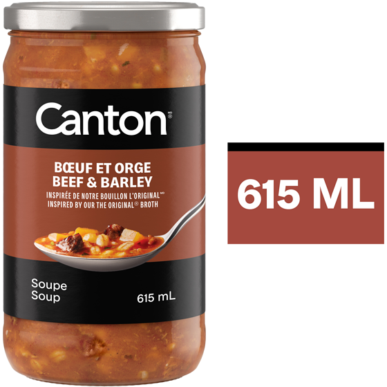 Canton Beef and Barley Soup 615 ml, $1.14/100ml