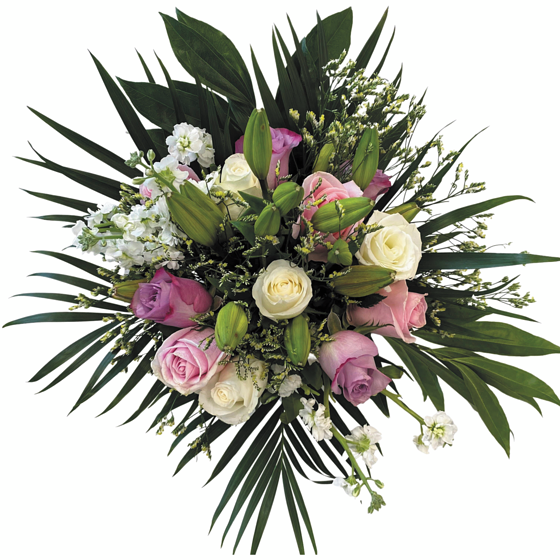 null Bouquet de roses et de lys 1 ea, 40,00 $/1ch