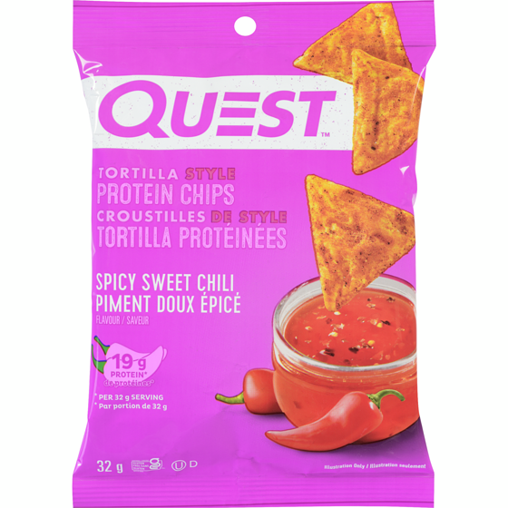 Questbar Tortilla Style Protein Chips Spicy Sweet Chili Flavour 32 g, $17.16/100g