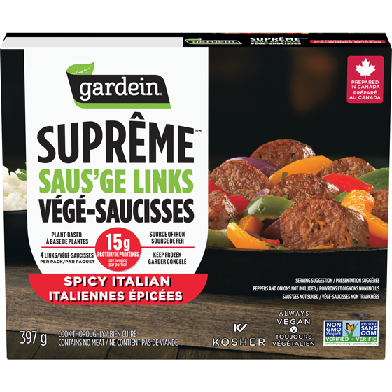 Gardein Suprême Saus'ge Links Spicy Italian 397 g, $3.40/100g
