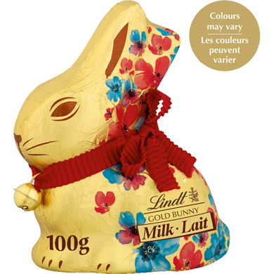 Lindt Floral Edition Pink or Blue GOLD BUNNY Milk Chocolate Easter Bunny 100 g, $7.00/100g