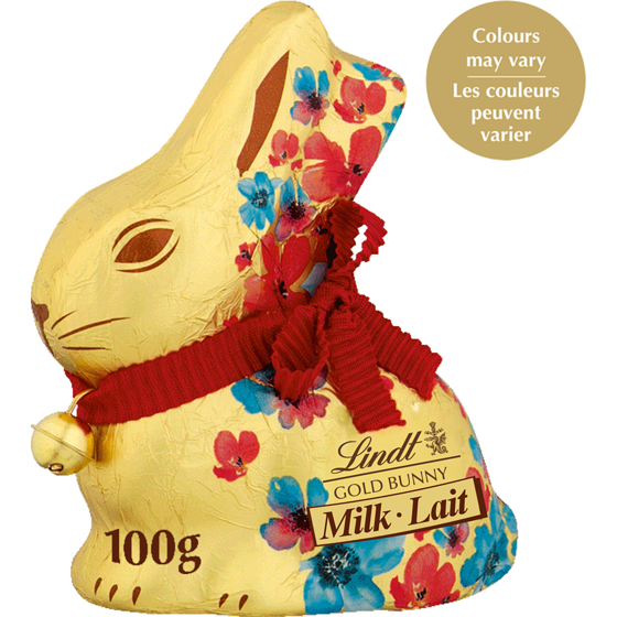 Lindt Floral Edition Pink or Blue GOLD BUNNY Milk Chocolate Easter Bunny 100 g, $8.49/100g