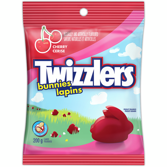 Twizzlers Lapins à la cerise 200 g, 2,00 $/100g