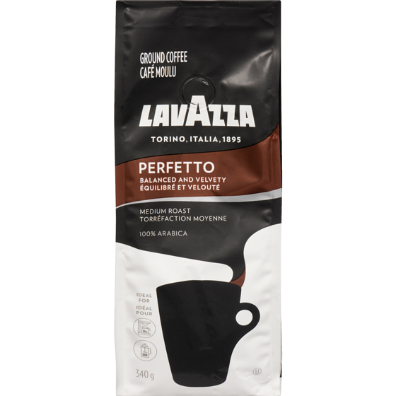 Lavazza Café moulu perfetto torréfaction moyenne 340 g, 4,71 $/100g