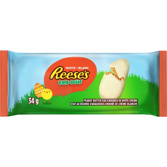 Reese’s Œuf au beurre d'arachides enrobé de crème blanche blanc 34 g, 5,15 $/100g