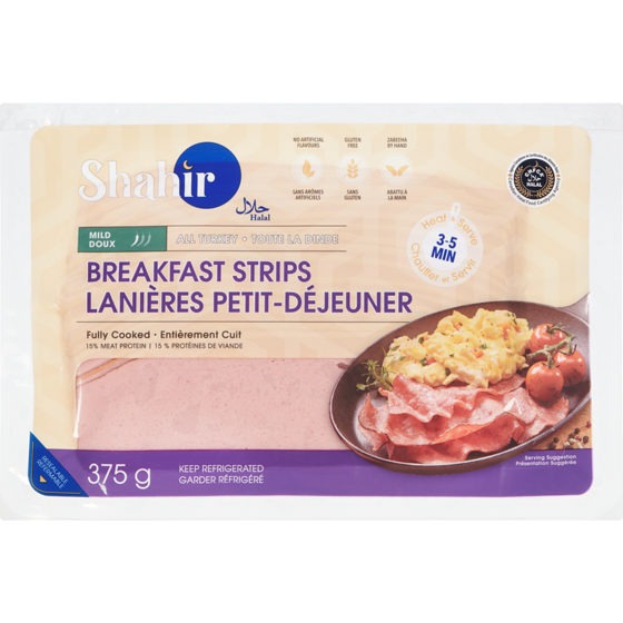 Shahir Halal Breakfast Strips Mild 375 g, $2.13/100g