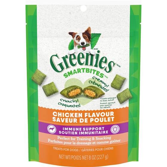 Greenies Smartbites gâteries pour chiens saveur de poulet soutien immunitaire 228 g, 4,82 $/100g
