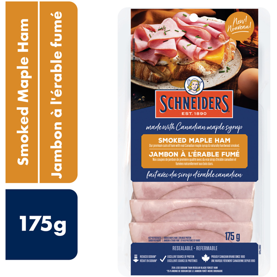 Schneiders Tranches de jambon fumé à lérable 175 g, 4,57 $/100g