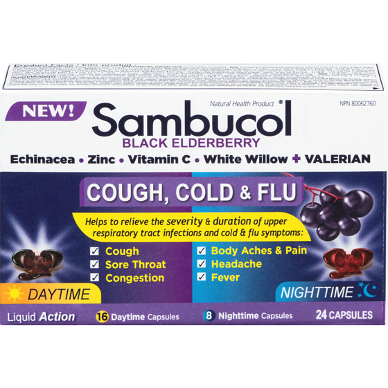Sambucol Cough, Cold & Flu Black Elderberry Daytime Nighttime 1 ea, $17.99/1ea
