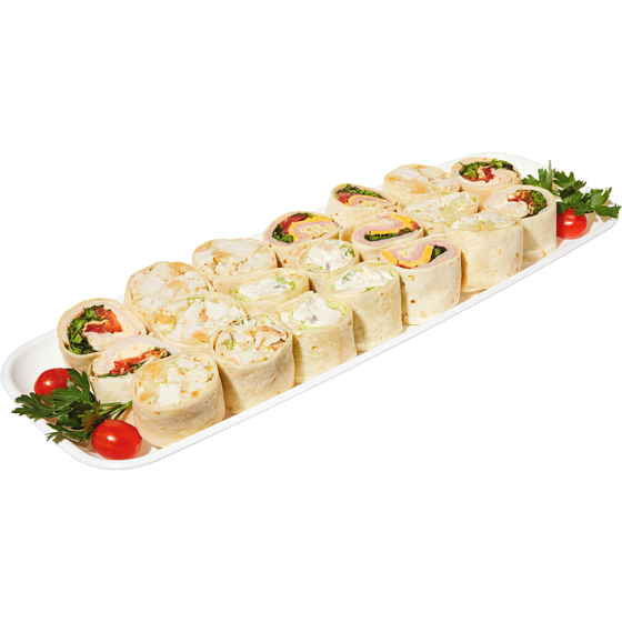 null 24hr Notice Required - Pinwheel Wrap Platter 1 kg, $2.50/100g