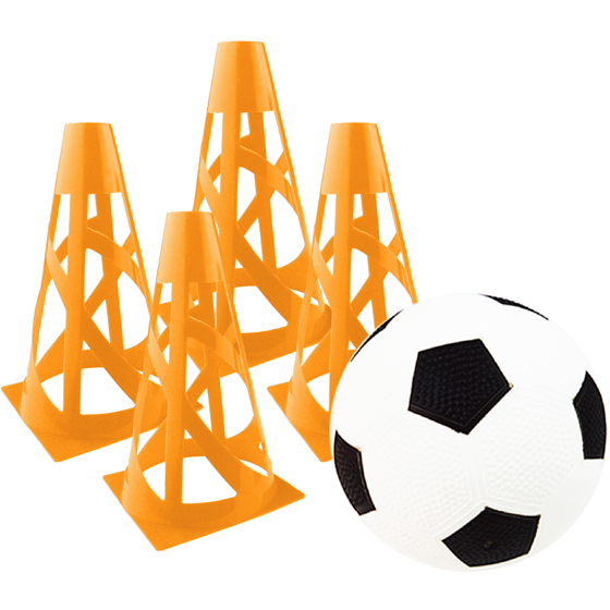 null Soccer Ball With 4 Cones 1 ea, $12.00/1ea