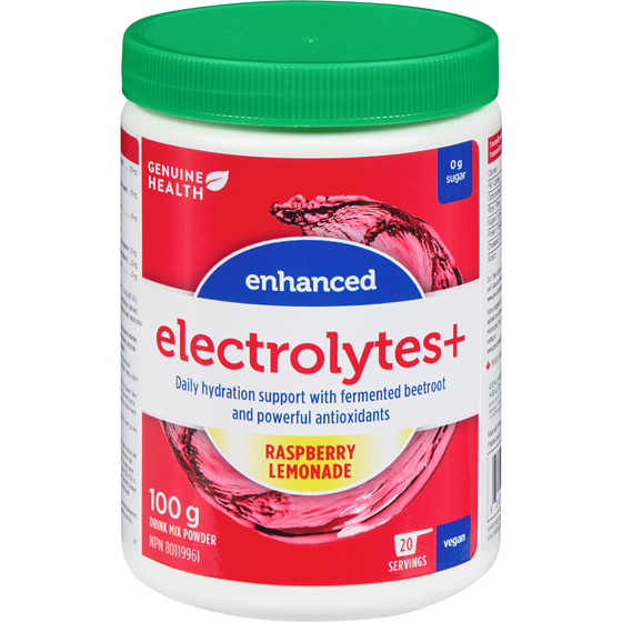 Genuine Health Enhanced Hydration Powder Raspberry Lemonade 100 g, $31.99/100g
