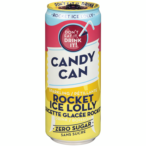 Candy Can Boisson pétillante, Rocket Ice Lolly, sans sucre 330 ml, 0,76 $/100ml