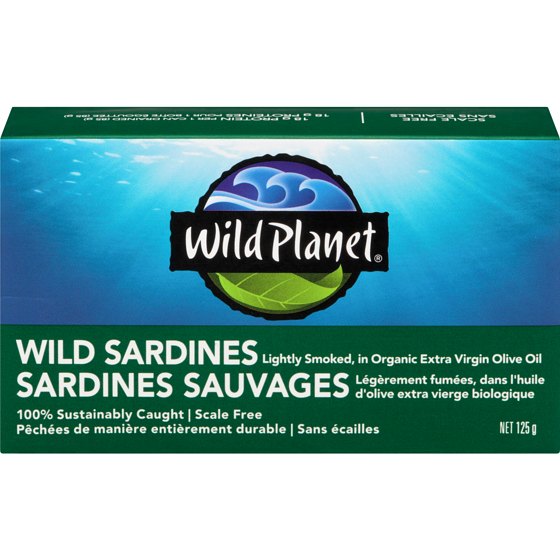 Wild Planet Wild Sardines Lightly Smoked, In Organic Extra Virgin Olive Oil 125 g, $3.59/100g