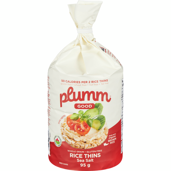 Plum M Good Rice Cakes Gluten Free Rice Thins Sea Salt 95 g, $4.73/100g