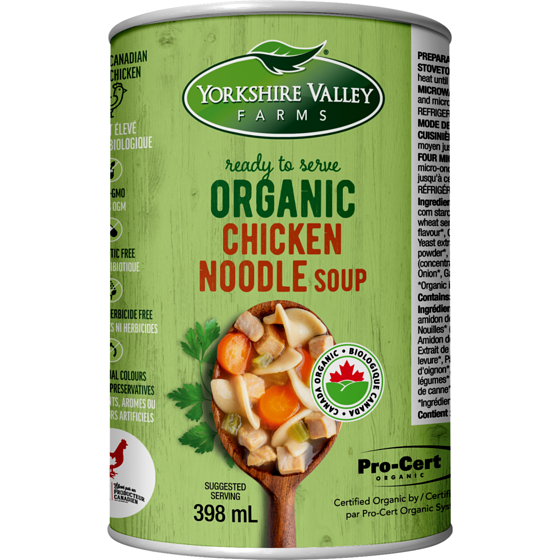 Yorkshire Valley Farms Organic Chicken Noodle Soup, Ready to Serve 398 ml, $1.63/100ml