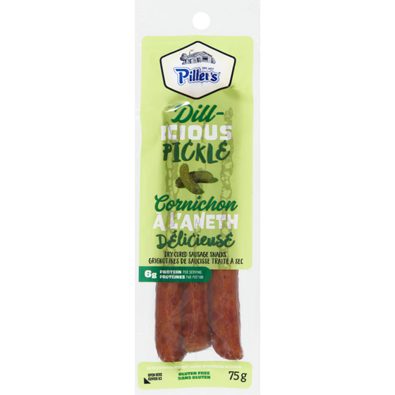 Pillers Dry Cured Sausage Snacks Dill-Icious Pickle 75 g, $5.32/100g