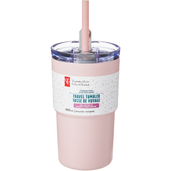 President's Choice Stainless Steel Travel Tumbler - Pink 1 ea, $20.00/1ea