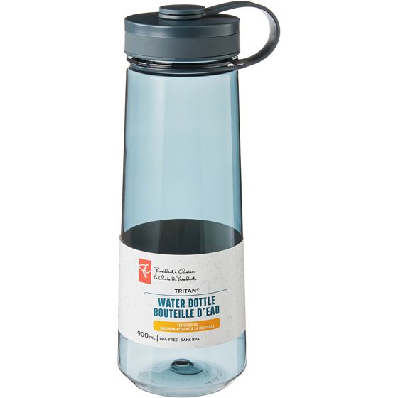 le Choix du Président Bouteille d’eau Tritan avec bouchon attaché à la bouteille − charbon 1 ea, 4,99 $/1ch
