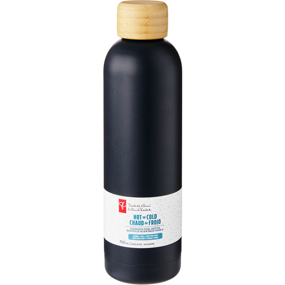 President's Choice Hot or Cold Stainless Steel Bottle - Black 1 ea, $21.00/1ea