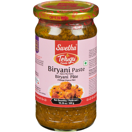 Swetha Telugu Biryani pâte mélange d'épices pâte 300 g, 1,10 $/100g