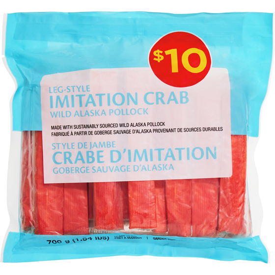 null Leg-Style Imitation Crab Wild Alaska Pollock 700 g, $1.43/100g