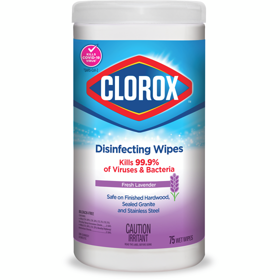 Clorox Désinfectantes fraîcheur lavande 75 ea, 0,10 $/1ch